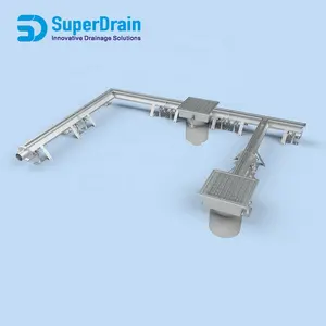 Stainless steel slot drain system invisible drain channel with a pit