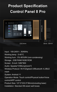2025 Golden Security TPA08 Tuya Panel de control de pantalla táctil para el Hogar Inteligente de 8 pulgadas con Alexa Voice Smart Home Kit integrado - Product Image 6