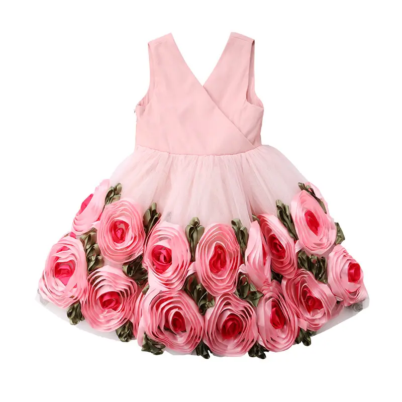 summer dresses for girls luxury bowknot birthday dress for baby girl cute sleeveless flower girls dresses for wedding