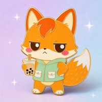 Fournisseur de métal en Chine, vente en gros de badges en émail souple personnalisés, badges renard anime, épingles de revers mignonnes, épingles en émail de personnage de dessin animé pour vêtements