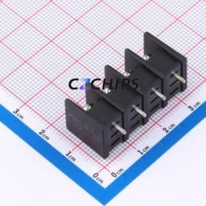 MX25S-7.62-04P-BK01-Cu-S-A Barrier Terminal Block Through hole,P=7.62mm Connector Two Sides 7.62mm 1x4P Straight Pin - Product Image 2