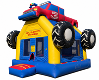 Château gonflable Monster Truck Grave Digger, design à grandes roues pour garçons