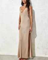 2026 Maßgeschneidertes Neues Sommer-Maxikleid für Damen Ärmelloses Strandkleid mit Überkreuztem Rücken Verstellbare Offene Seite Halbtransparentes Bikini-Cover-up-Kleid