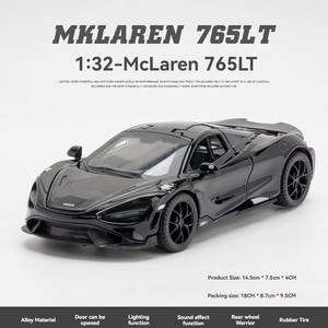 Modelo de Auto McLaren <span class=keywords><strong>765LT</strong></span> de Aleación Fundida a Presión, Escala 1:32, con Sonido, Luces, Retroceso y Puertas Abatibles, Decorativo y Coleccionable - Product Image 3