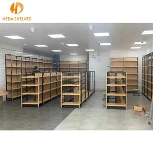 Rak Supermarket baja multilapisan, rak pajangan toko ritel kayu baja, rak makanan ringan - Product Image 2