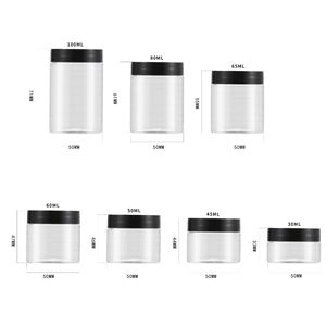 <b>Plastic</b> Jars 80ml Wide Mouth Cylinder Pet Cosmetic Bottles For Powder Cream <b>Packaging</b> Customizable - Product Image 2