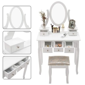 Coiffeuse simple en bois avec miroir - Product Image 5
