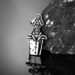 Pendentif épée viking en acier inoxydable, collier punk pour homme, 60 cm, bijoux cadeau - Product Image 3