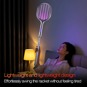 フライスワッターハンドヘルド電気モスキートスワッターラケットモスキートキラーバグザッパーラケットベース付き - Product Image 5