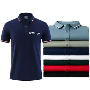 T-shirts de golf à manches courtes en coton brodé personnalisé personnalisé polos vierges unisexe