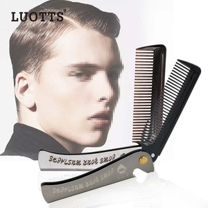 Pettine Vintage per Acconciature a Olio, in Acciaio Inossidabile Elettroplaccato, Pieghevole per Barba, <span class=keywords><strong>Baffi</strong></span> e Capelli, Modello Portatile S37 - Product Image 1