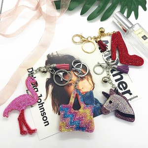Hot Sales Metal Rhinestone Keychain Crystal Key Chains Cartoon Animal Rhinestone Key Chain