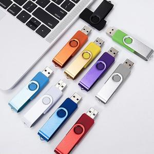 Unidad Flash USB Giratoria de Metal de Alta Velocidad Personalizada, 32G 64G, Logotipo Personalizado, Unidad USB Publicitaria Corporativa para Regalo Promocional - Product Image 1