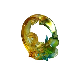 ArtFamily Custom Color-Tinted Animal-Themed Snake Sculpture Elegant Crystal Glass Handcrafted Via Lost-Wax Process Jiangsu