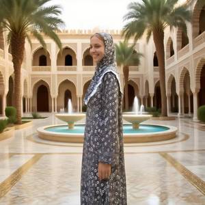 Abaya de Moda Dubái, Talla Grande, Antiestática, de Poliéster con Textura de Seda de Hielo, Color Sólido, Larga, para Mujeres Musulmanas - Product Image 1