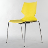 Chaise de bureau empilable contemporaine en acier inoxydable conforme à la norme ANSI/BIFMA pour la maison, le bureau, l'hôtel et la salle à manger