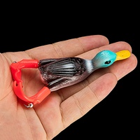 Señuelos de pesca de superficie para patos con patas giratorias, cebo duro flotante para pesca de lubina