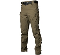 Pantalon tactique d'extérieur OEM IX9 pour homme – Décontracté, coupe droite, anti-plis, polyester/coton élastique, multi-poches, respirant