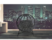 Chaise d'extérieur en forme d'oeuf pour jardin Chaise de bal confortable pour 1 personne Balançoire avec support Patio Lounge Basket Chair