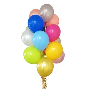 Factory Wholesale Inflatable 100% Natural Rubber Latex Kid Big 5 9 12インチGlobos Metal Pearlized Color Latex Ballon Balloon