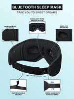 Masque de sommeil Bluetooth avec écouteurs, MOQ à partir de 100 pièces, masque oculaire sans fil 3-en-1 avec haut-parleurs intégrés pour l'insomnie et l'aide au sommeil