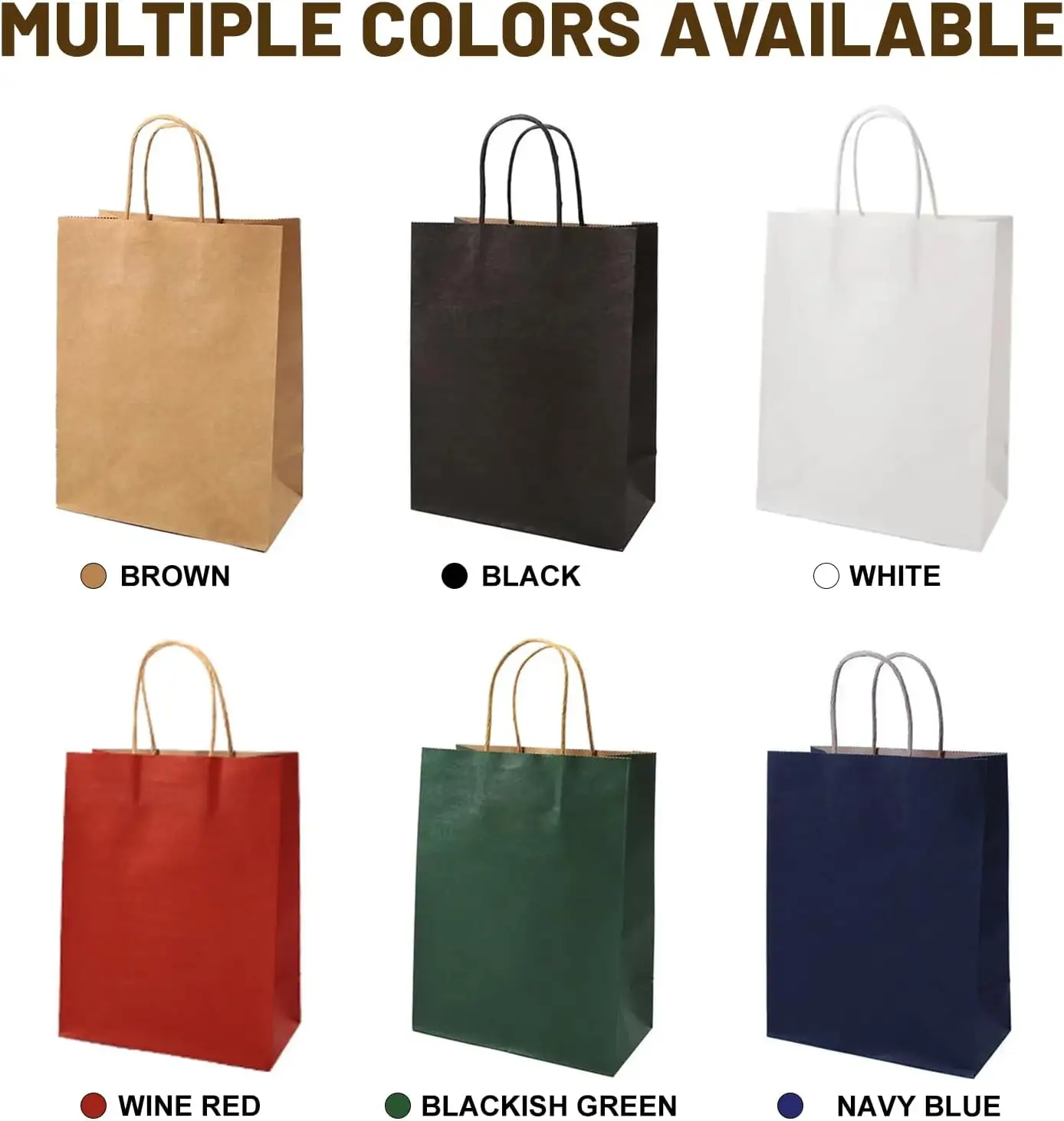 Papel Kraft branco e marrom Twisted Handle Shopping Carrier Bag com logotipo impresso