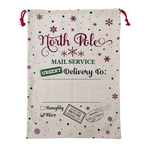 Sacs cadeaux de Noël 2026 en toile avec cordon de serrage, sacs promotionnels du Père Noël pour les fêtes - Product Image 6