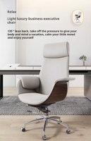 Chaise de bureau de luxe ergonomique à dossier haut, pivotante et réglable en hauteur, de style contemporain, pour dirigeant