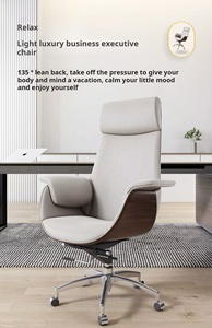 <span class=keywords><strong>Chaise</strong></span> de bureau de luxe ergonomique à dossier haut, pivotante et réglable en hauteur, de style contemporain, pour dirigeant - Product Image 3