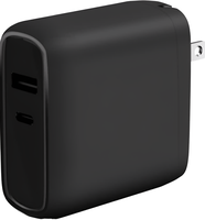 Chargeur rapide double port 45W PD QC3.0, chargeur mural USB Type-C, prise EU/UK, adaptateur de voyage portable pour téléphone, ordinateur portable, appareil photo