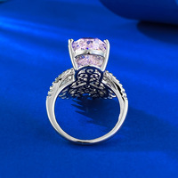 Bague de fiançailles en argent sterling 925 avec zircon cubique en forme de poire