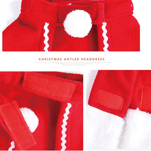 Ropa de invierno para perros de estilo clásico con bufanda roja cálida, sombrero, capa, <span class=keywords><strong>disfraces</strong></span> de Navidad para perros y gatos hechos de algodón - Product Image 4