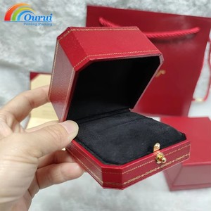 Factory Direct <b>Gift</b> Luxury Leather Jewellery <b>Box</b> Personalized Custom Brand Bracelet Earrings Ring Packaging <b>Red</b> Jewelry <b>Box</b> - Product Image 5