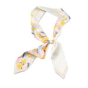 Cinta para el pelo retro coreana para mujer, con lazo decorativo pequeño, diadema fina de poliéster con estampado floral para trenzas de verano - Product Image 5