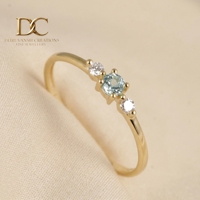 Bague de fiançailles en or jaune massif 14 carats certifiée IGI avec diamant de laboratoire et Yag Paraiba Blue, bijoux fins pour femmes, vente en gros