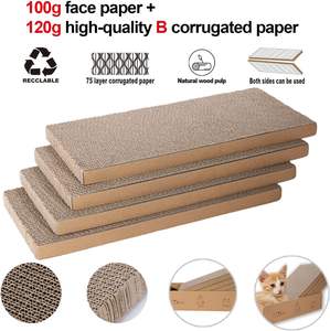 4-Pack Durable Recyclable Réversible <span class=keywords><strong>Cat</strong></span> Scratch Pad Box Carton Scratcher for Cats' Claws Grinding Play Paper Toys - Product Image 3