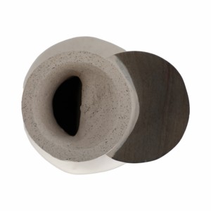 Vaso Moderno Ecomix con Dettagli in Legno, Vaso Decorativo per Fiori, Elegante Elemento d'Arredo per Soggiorno - Product Image 6
