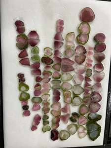 Tourmalines de pastèque naturelles parfaitement tranchées couleur mélangée lot de gros tranches de tourmaline naturelle produit en vrac - Product Image 3