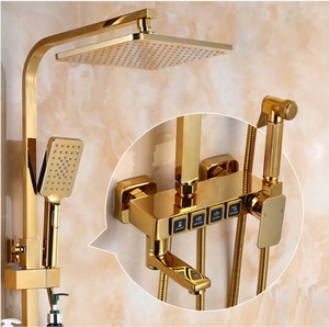 <span class=keywords><strong>Ensemble</strong></span> de <span class=keywords><strong>douche</strong></span> en or tout cuivre pour la maison européenne Buse d'appoint de pulvérisation de pluie douce à température constante pour le <span class=keywords><strong>bain</strong></span> comprend des hôtels - Product Image 5