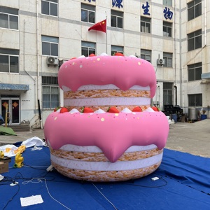 Gâteau gonflable rose à étages imprimé sur mesure, gonflable publicitaire personnalisé pour centre commercial et célébration d'<span class=keywords><strong>anniversaire</strong></span> - Product Image 4