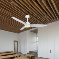Ventilateur de plafond de lustres LED de marque propre pratique avec des lames en plastique ABS télécommande de moteur à courant continu pour l'application d'hôtels d'intérieur