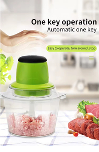 Picadora de Carne Eléctrica Portátil Mini de 250W, Picadora de Verduras, Procesador de Alimentos, Libre de BPA, Capacidad de 2L, Alta Potencia - Product Image 3