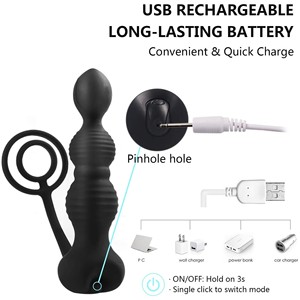 เครื่องนวดต่อมลูกหมากกระตุ้นต่อมลูกหมากที่มีการสั่นสะเทือนความถี่10จุดสำหรับก้นแบบคู่สินค้าใหม่ - Product Image 3