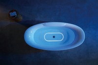 Baignoire balnéo autoportante moderne MJ7012 en acrylique avec jets de massage à LED, écologique, avec drain, garantie 5 ans pour hôtel