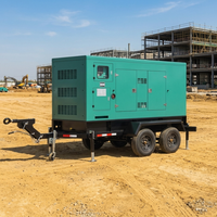 Groupe électrogène robuste monté sur remorque Gongtai : Générateur diesel silencieux triphasé 100 kVA 200 kVA, alternateur synchrone sans balais 1500 tr/min