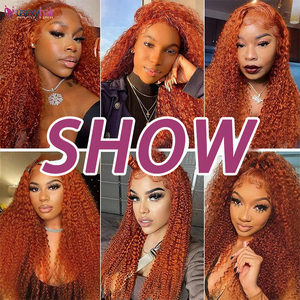 Cheveux bruts vietnamiens bouclés perruques gingembre <span class=keywords><strong>Orange</strong></span> brun couleur perruques cheveux humains avant de lacet sans colle Full HD dentelle frontale perruque pour les femmes - Product Image 5