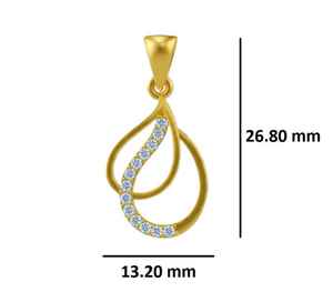 Colgante de Diamante Natural con Doble Lágrima en Oro de 14 Quilates, Joyería Fina Elegante en Oro Rosa, Blanco y Amarillo - Product Image 2