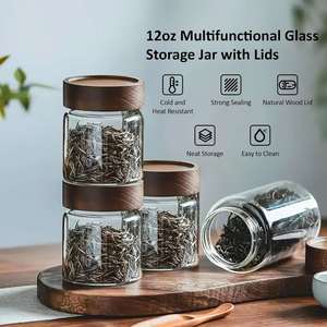 Recipiente de Vidrio Borosilicato de Alta Calidad para Almacenamiento de Alimentos en la Cocina, con Tapa Hermética de Madera de Acacia, Apto para Microondas y Resistente al Calor - Product Image 4