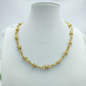 Лидер продаж, 18-каратный позолоченный браслет из нержавеющей стали, мужские и женские модели, готический браслет из колючей проволоки, модные украшения - Product Image 4