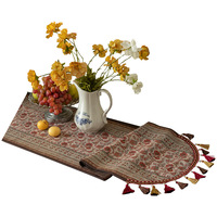 Housse de table de salle à manger haut de gamme personnalisable de style américain, tissu jacquard floral pour armoire de salon de thé, luxe léger